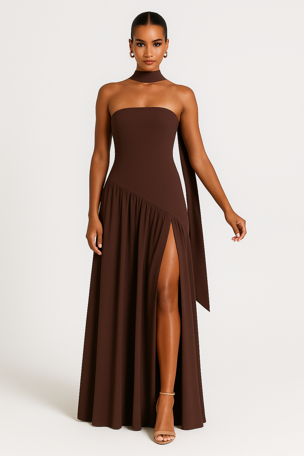 Vestido Tomara Que Caia Feminino com Fenda Alta