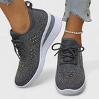 Sapatos ortopédicos femininos bico largo com suporte de arco e sola ergonómica