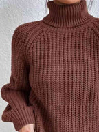 Perla | Camisola Feminina Gola Alta Canelada com Fenda Lateral