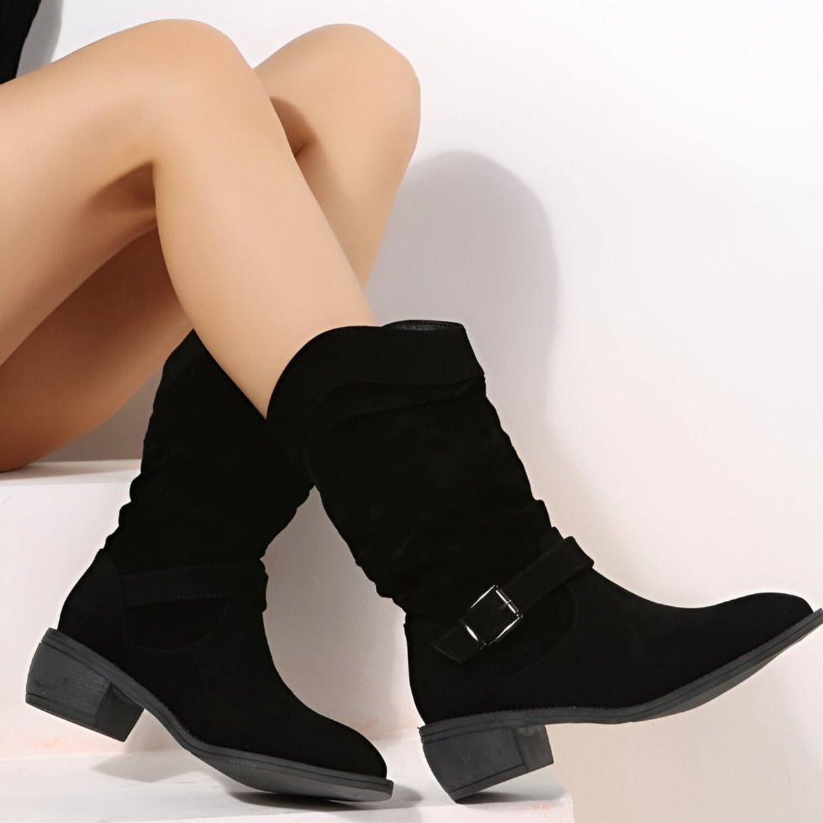 Vianne | Botas Cano Alto Femininas Slouchy Camurça