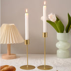 Iris | Porta-Velas de Metal | Decoração de Mesa para Jantar e Casamento | Conjunto de 2