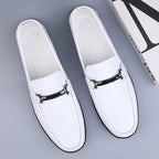 Mocassins em Couro Genuíno | Conforto Ortopédico, Detalhe Metálico | Elowen