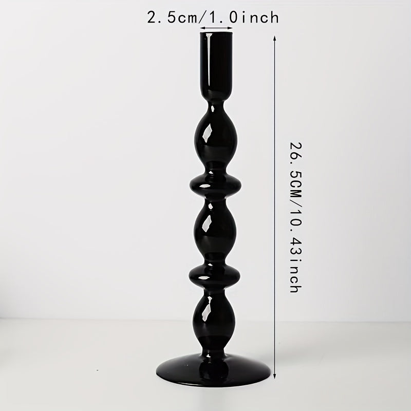 Zelda | Castiçais de Vidro | Decoração de Mesa Minimalista | Vaso Pintado