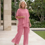 Tamsin | Conjunto Chiffon 2 Peças Feminino Calça e Blusa Sobreposta