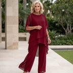 Tamsin | Conjunto Chiffon 2 Peças Feminino Calça e Blusa Sobreposta