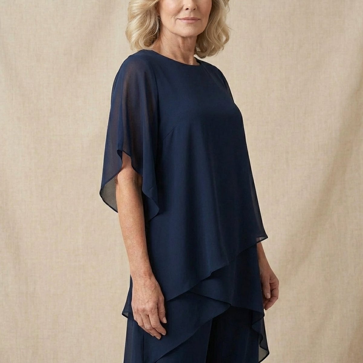 Tamsin | Conjunto Chiffon 2 Peças Feminino Calça e Blusa Sobreposta