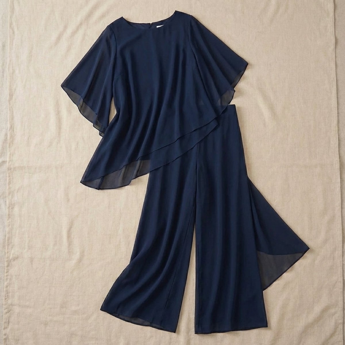 Tamsin | Conjunto Chiffon 2 Peças Feminino Calça e Blusa Sobreposta