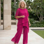 Tamsin | Conjunto Chiffon 2 Peças Feminino Calça e Blusa Sobreposta