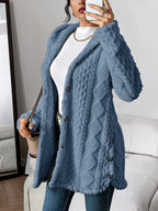Solene | Mulher Cardigan Peluche Oversized com Capuz