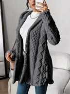 Solene | Mulher Cardigan Peluche Oversized com Capuz