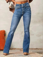 Ottoline | Mulher Jeans Flare Cintura Alta Modelador