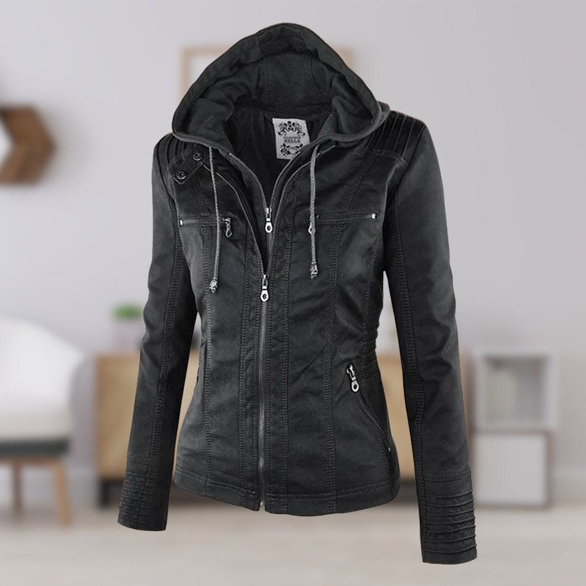 Faye | Mulher Jaqueta com Capuz e Zíper Slim Fit