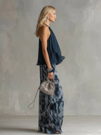 Halle | Conjunto Feminino Duas Peças Halter Palazzo
