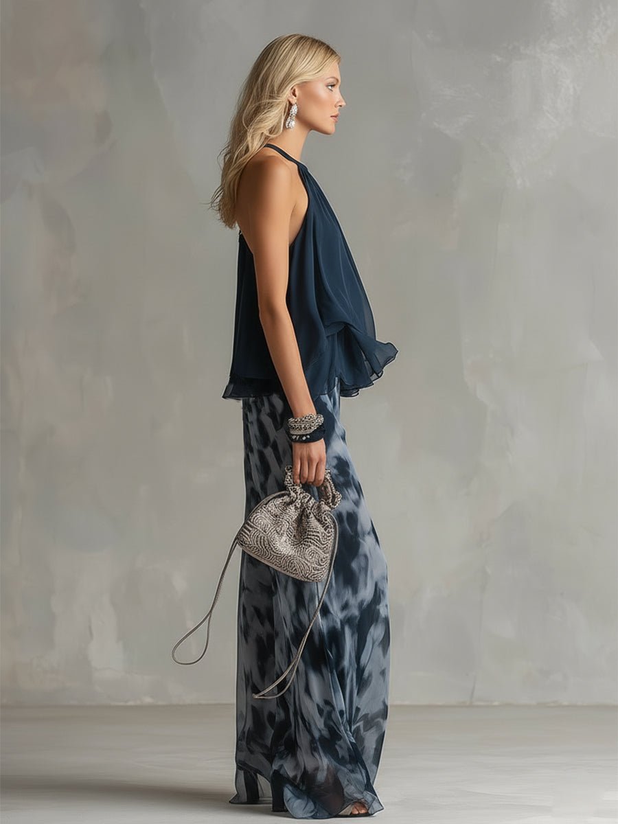 Halle | Conjunto Feminino Duas Peças Halter Palazzo