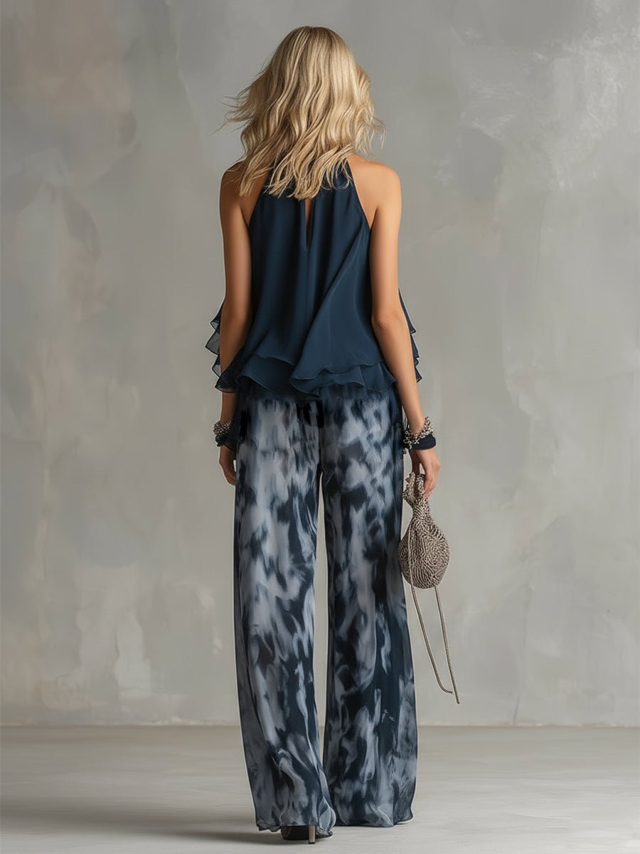 Halle | Conjunto Feminino Duas Peças Halter Palazzo