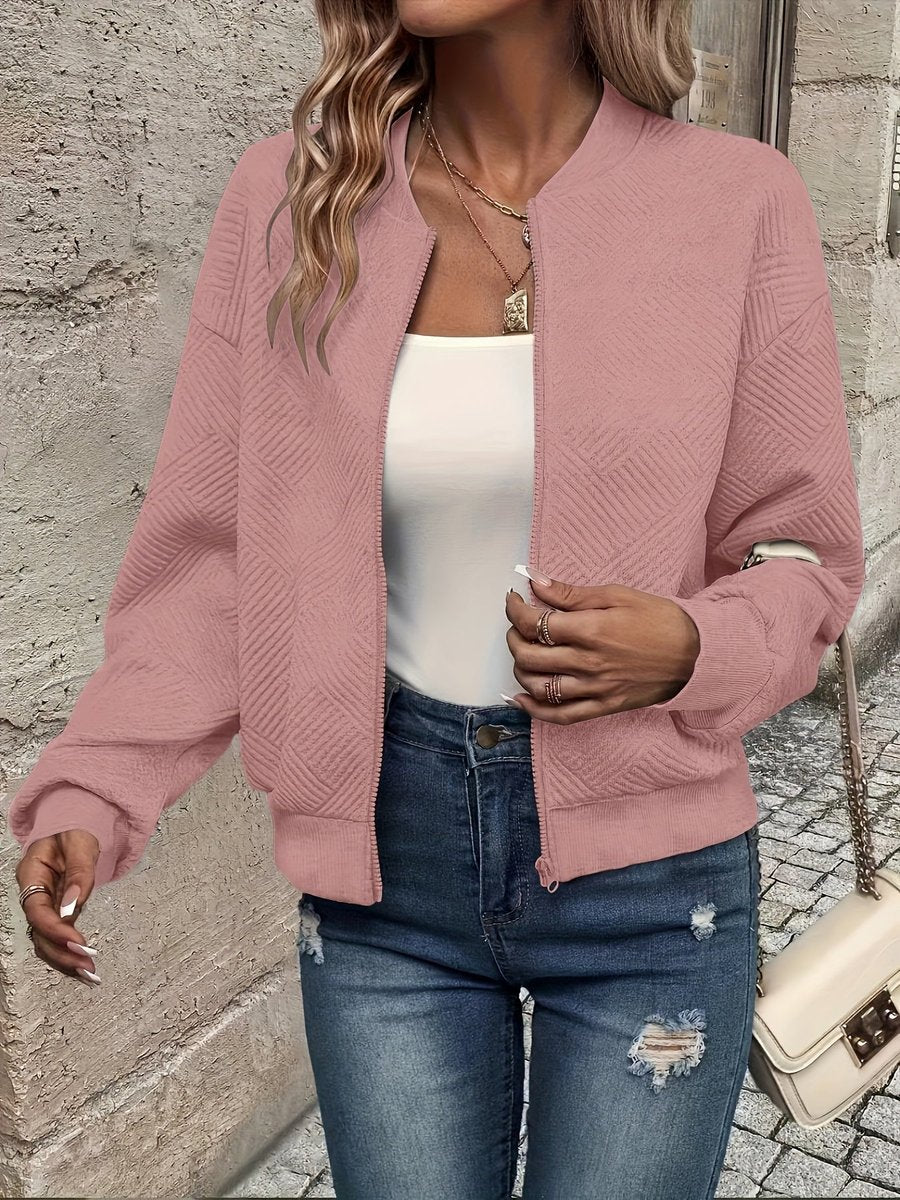 Nina | Mulher Bomber Jacket Acolchoada com Fecho de Correr
