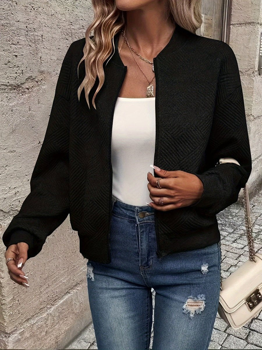 Nina | Mulher Bomber Jacket Acolchoada com Fecho de Correr