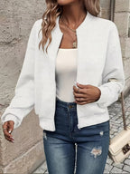 Nina | Mulher Bomber Jacket Acolchoada com Fecho de Correr