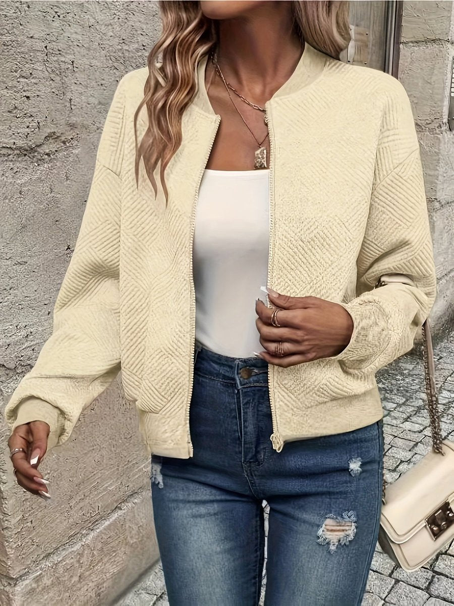 Nina | Mulher Bomber Jacket Acolchoada com Fecho de Correr