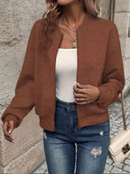 Nina | Mulher Bomber Jacket Acolchoada com Fecho de Correr