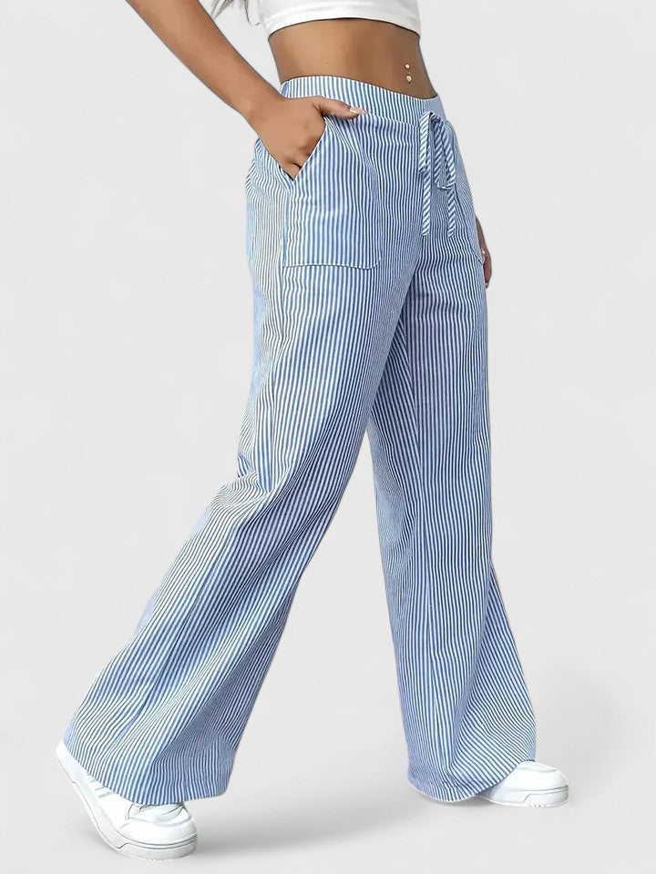 Calça Feminina Cintura Elástica Perneras Largas | Confortável Respirável