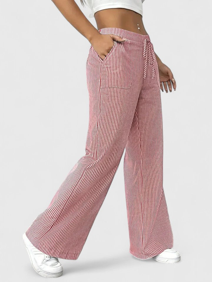 Calça Feminina Cintura Elástica Perneras Largas | Confortável Respirável
