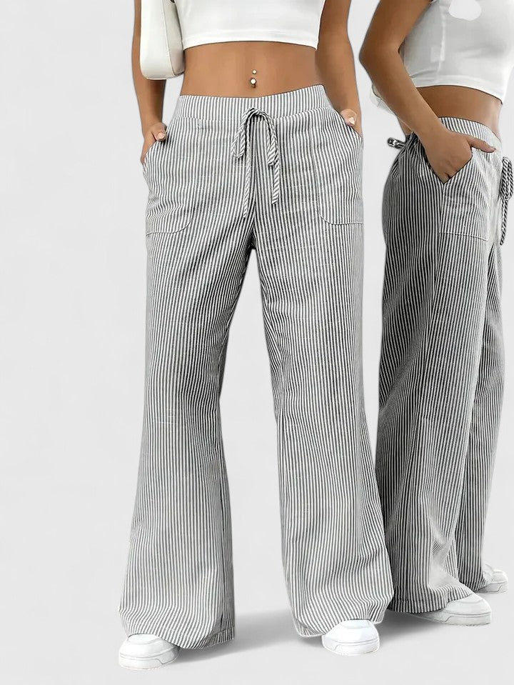 Calça Feminina Cintura Elástica Perneras Largas | Confortável Respirável
