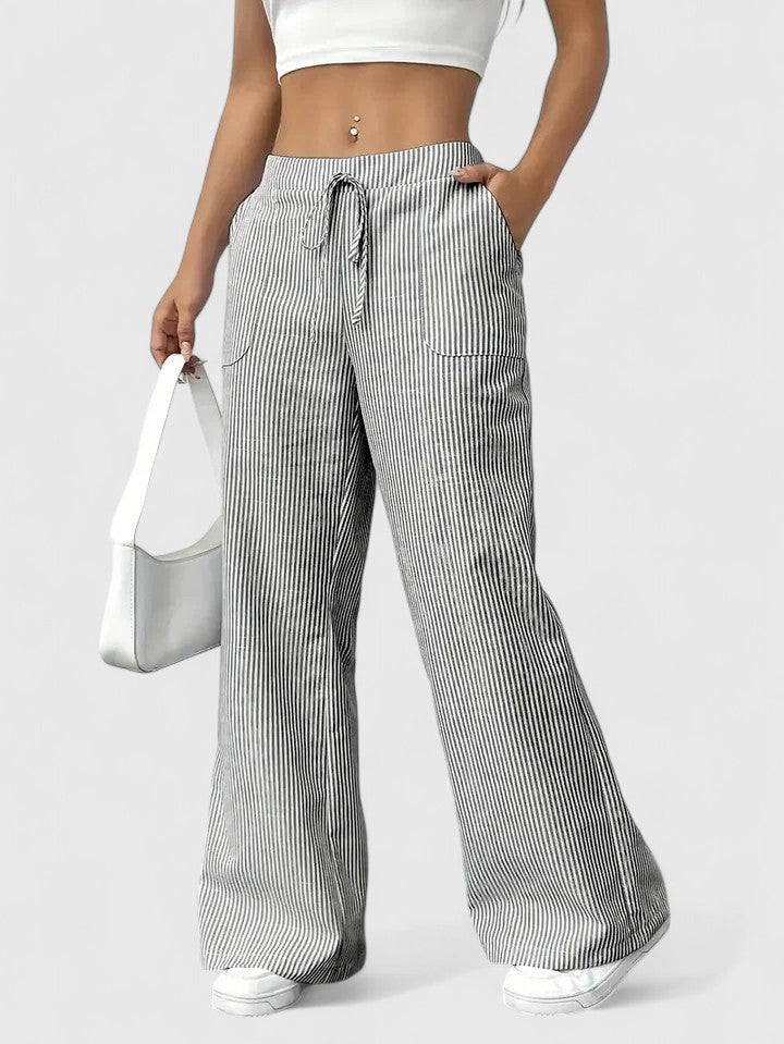 Calça Feminina Cintura Elástica Perneras Largas | Confortável Respirável