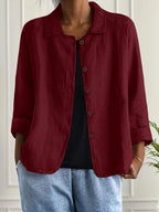 Cardigan Feminino | Algodão e Linho, Tecido Leve | Estilo Camisa, Casual Chic