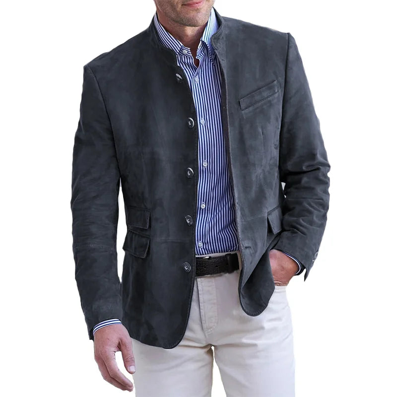 Selene | Homem Blazer Colarinho Alto Clássico