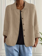 Cardigan Feminino | Algodão e Linho, Tecido Leve | Estilo Camisa, Casual Chic