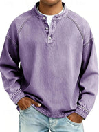 Ottavia | Camisa Henley Masculina Relaxada Vintage