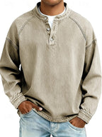 Ottavia | Camisa Henley Masculina Relaxada Vintage