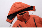 Homem Parka de Inverno Impermeável Corta-vento com Plumas