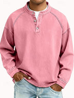 Ottavia | Camisa Henley Masculina Relaxada Vintage