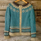 Maren | Mulher Cardigan Islandês Vintage Tricotado à Mão