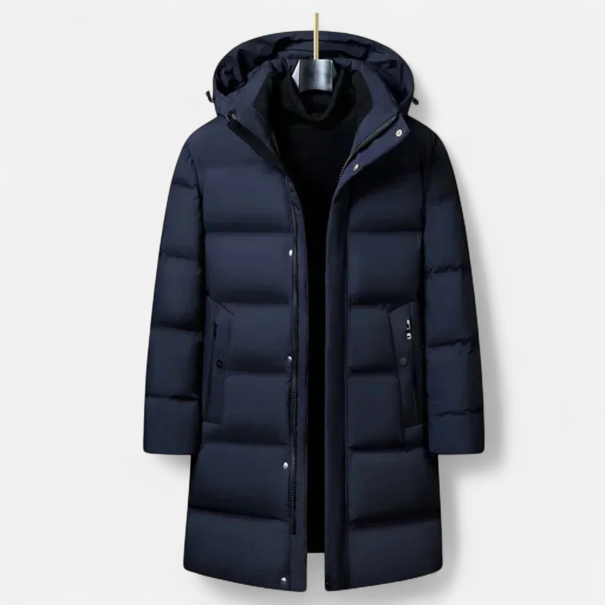 Nova | Homem Parka Acolchoada Longa com Capuz