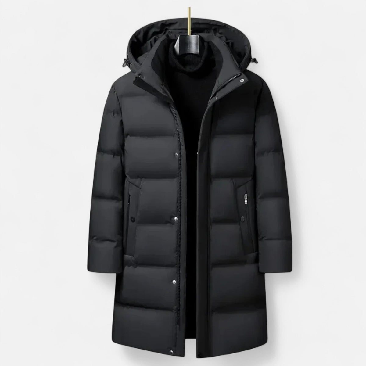 Nova | Homem Parka Acolchoada Longa com Capuz