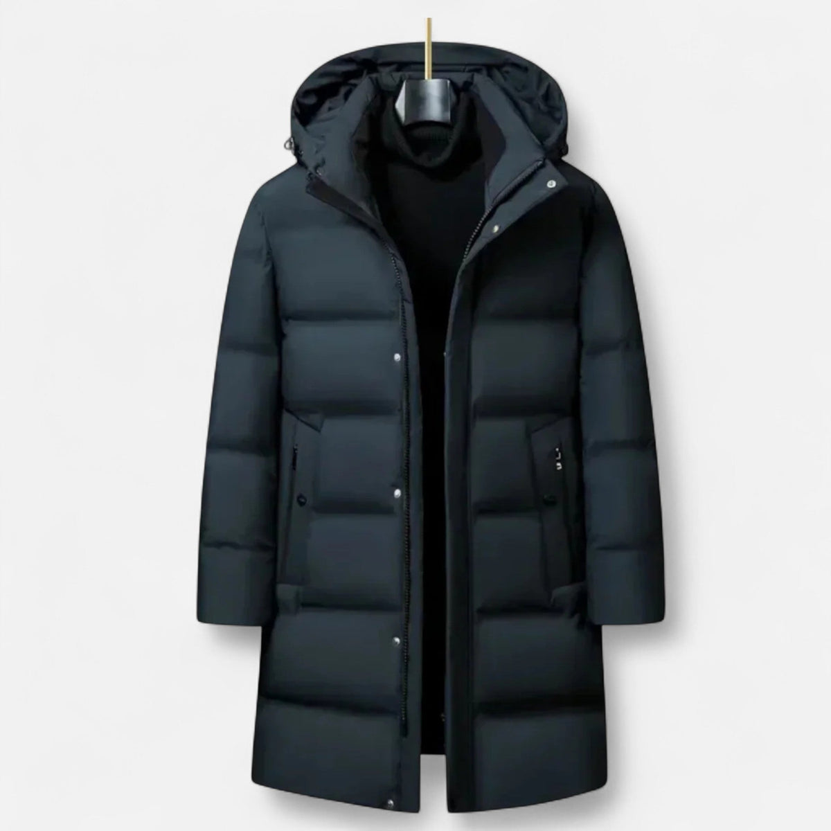 Nova | Homem Parka Acolchoada Longa com Capuz