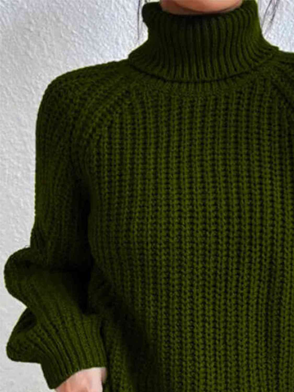 Perla | Camisola Feminina Gola Alta Canelada com Fenda Lateral