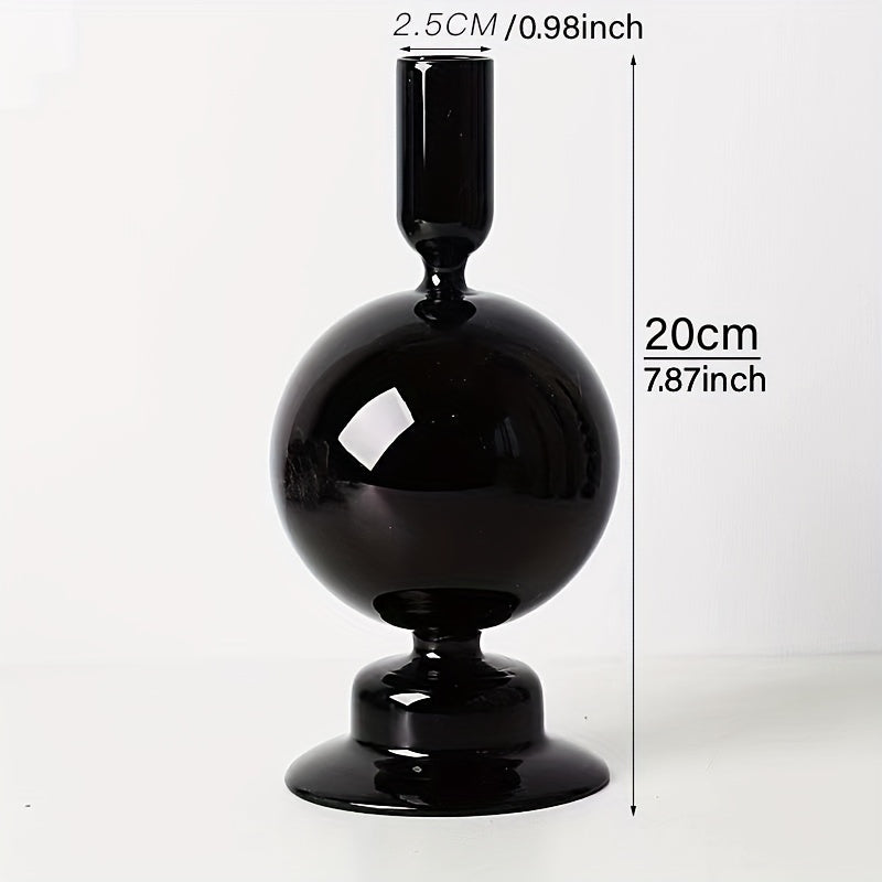 Zelda | Castiçais de Vidro | Decoração de Mesa Minimalista | Vaso Pintado