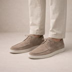 Homem Sapatos Loafer com Atacadores Moc Toe Salto Baixo