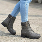 Romilly | Botins de Couro Femininos Salto Bloco