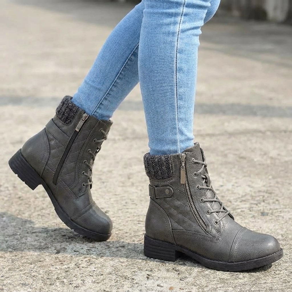Romilly | Botins de Couro Femininos Salto Bloco