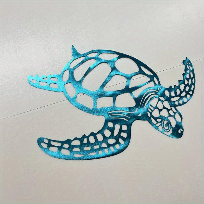 Uma | Arte de Parede Tartaruga do Mar em Metal Feita à Mão