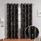 Aria | Cortinas Blackout | Estampa Mármore Bronzeado, 2 Peças | Sala e Quarto