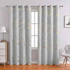 Aria | Cortinas Blackout | Estampa Mármore Bronzeado, 2 Peças | Sala e Quarto