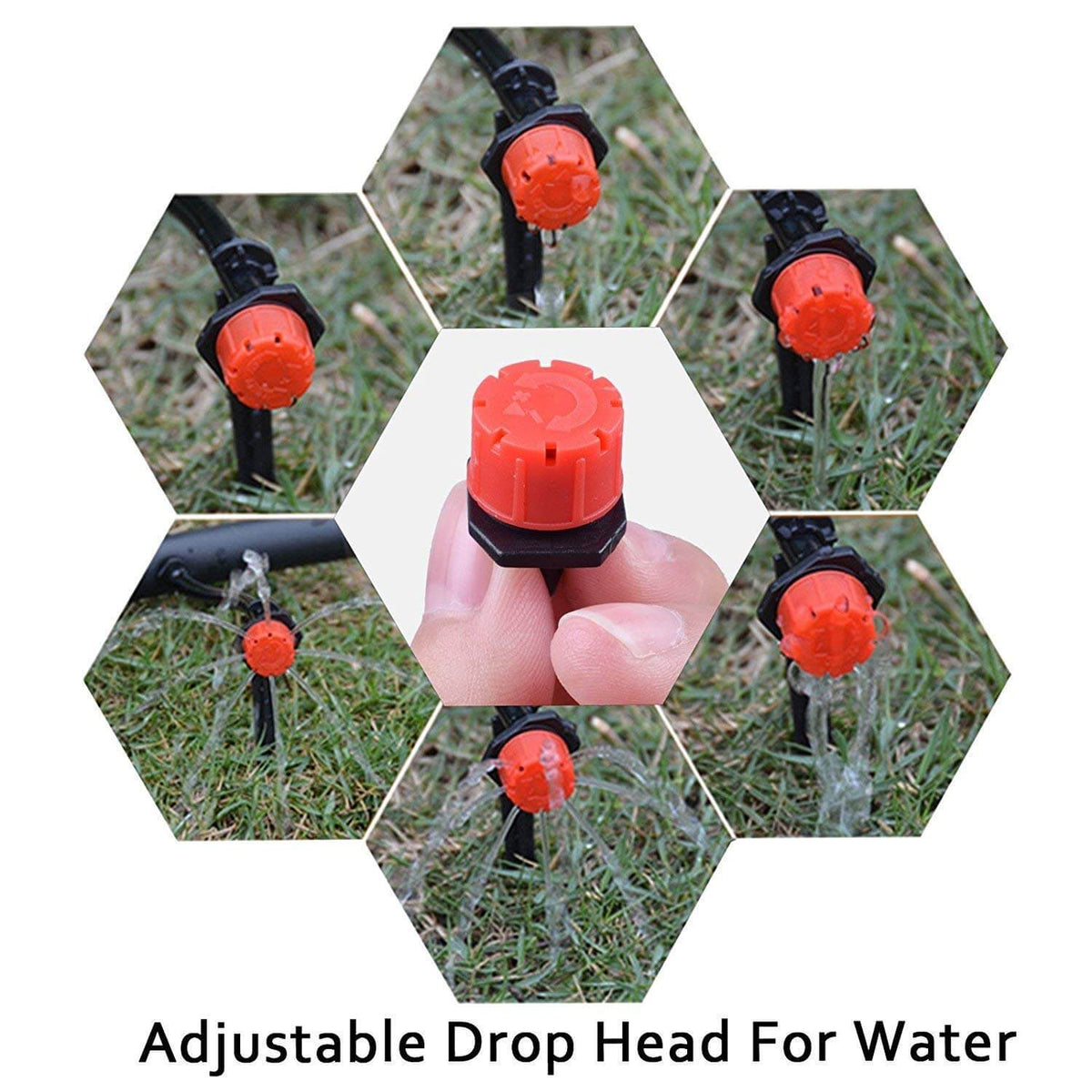 Sistema de irrigação automático para jardim com mangueira e sprinklers ajustáveis