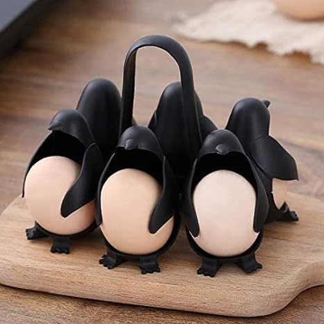 Halcyon | Cozedor de Ovos 3 em 1 | Design Pinguim, Capacidade 6 Ovos | Plástico Alimentar