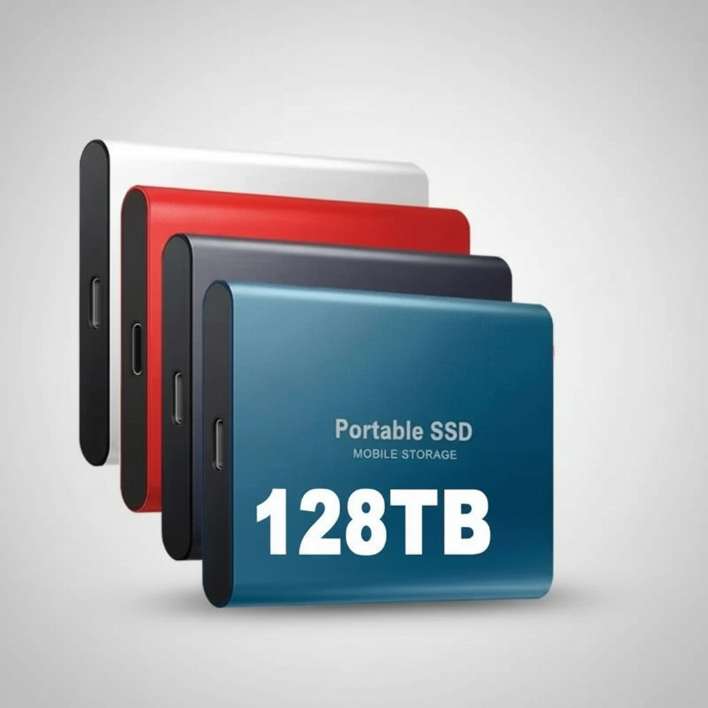 Cosima | SSD Externo Portátil | Alta Velocidade USB, 128TB | Alumínio